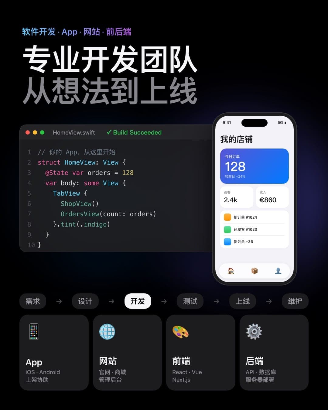APP 网站 前端 后端 开发 1